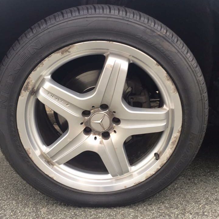 scuffed mercedes alloy wheels