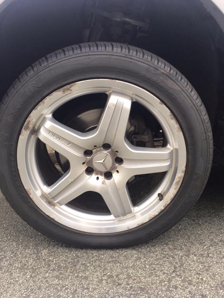 scuffed mercedes alloy wheels