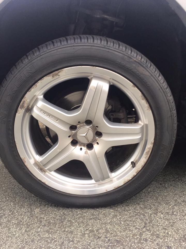 scuffed mercedes alloy wheels