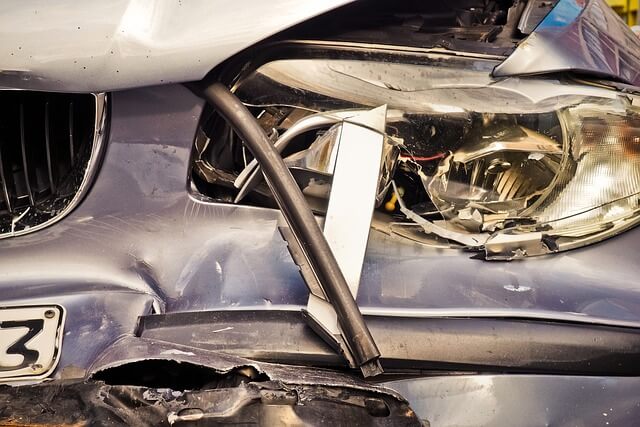 car accident damage bumper headlights