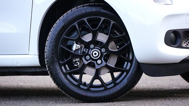 black alloy wheel on car