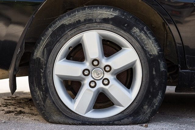 flat tyre needing changing