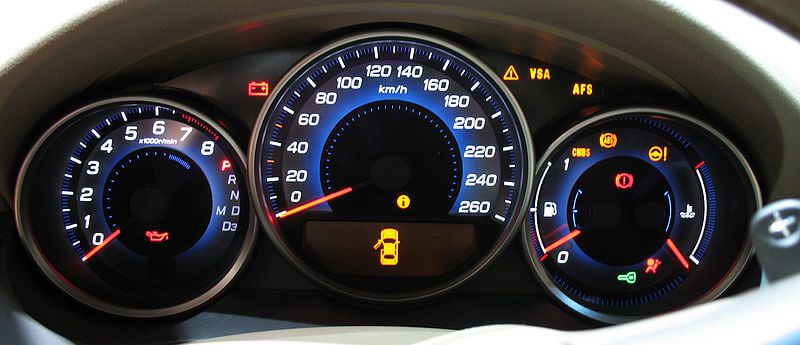 Car engine management symbols dashboard